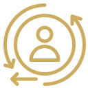 remarketing Light beige paper with golden yellow curved arrows pointing towards the center on a white background